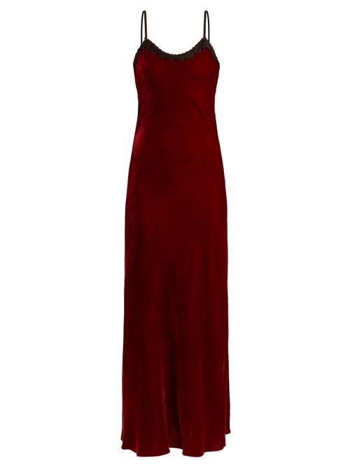 Matchesfashion.com Racil - Mann Lace Trimmed Velvet Dress - Womens - Burgundy