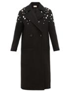 Matchesfashion.com Christopher Kane - Crystal Embellished Wool Blend Coat - Womens - Black