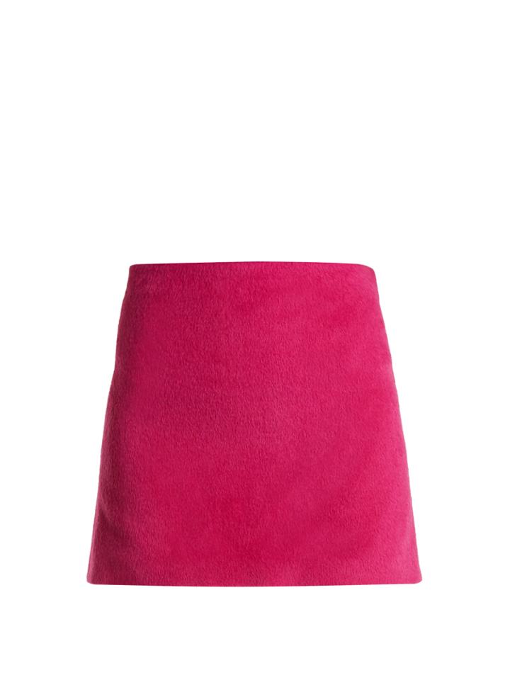 Helmut Lang Mid-rise Alpaca-blend Mini Skirt