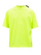 Matchesfashion.com Balenciaga - Logo Jacquard Tab Cotton T Shirt - Mens - Yellow