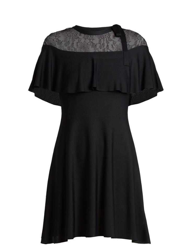 Valentino Lace-panel Knitted-jersey Dress