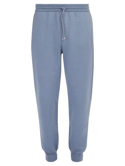 Matchesfashion.com Dunhill - Cotton And Cashmere Blend Track Pants - Mens - Blue