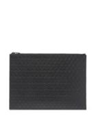 Matchesfashion.com Saint Laurent - Ysl-debossed Large Leather Pouch - Mens - Black