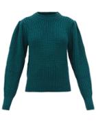Isabel Marant Toile - Pleane Ribbed Merino-blend Sweater - Womens - Dark Green