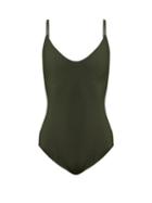 Matchesfashion.com Matteau - The Scoop Swimsuit - Womens - Dark Green