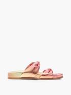 Aquazzura - Twist Metallic-leather Slides - Womens - Brown Gold