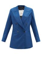 Matchesfashion.com Giuliva Heritage Collection - The Stella Pinstriped-wool Suit Jacket - Womens - Blue Stripe