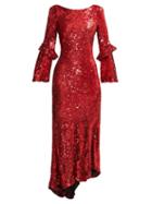 Matchesfashion.com Maria Lucia Hohan - Polina Asymmetric Sequinned Gown - Womens - Red