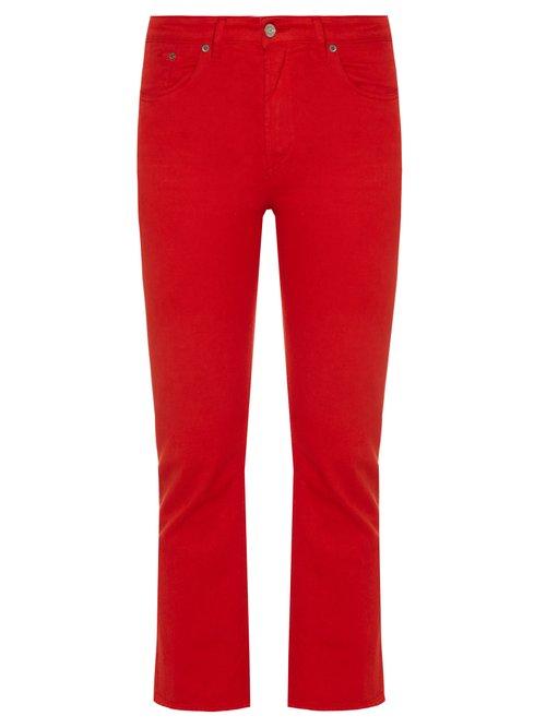 Matchesfashion.com Golden Goose Deluxe Brand - Kick Flare Cropped Jeans - Womens - Red
