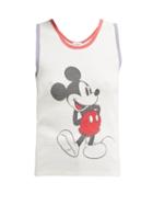 Matchesfashion.com Saint Laurent - Mickey Mouse Waffle Knit Cotton Tank Top - Womens - Ivory Multi