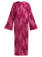 Matchesfashion.com Givenchy - Chevron Pleated Midi Dress - Womens - Pink