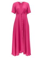 Matchesfashion.com Gioia Bini - Carolina Short Sleeved Cady Dress - Womens - Pink