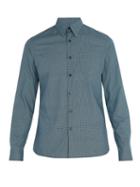 Matchesfashion.com Prada - Tile Print Cotton Shirt - Mens - Blue Multi