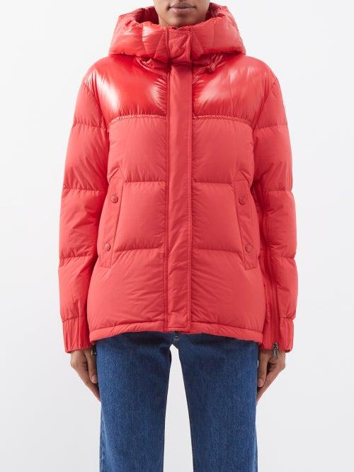 Moncler - Etival Hooded Quilted Down Coat - Womens - Red