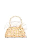 Matchesfashion.com Rosantica - Crepes Crystal-embellished Rattan Bag - Womens - White Multi
