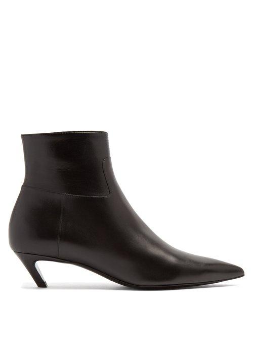 Matchesfashion.com Balenciaga - Slash Leather Bootie - Womens - Black