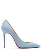 Matchesfashion.com Christian Louboutin - Dcollet 554 100 Suede Pumps - Womens - Light Blue