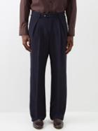 Umit Benan B+ - Pressed-front Tailored Trousers - Mens - Navy
