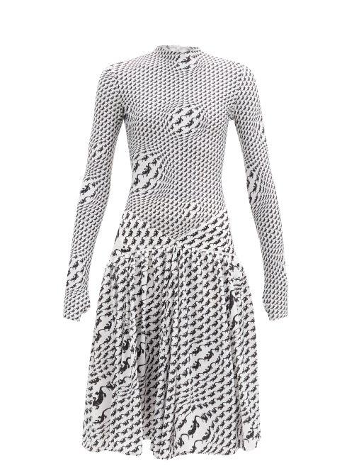 Matchesfashion.com Marine Serre - Psychedelic Salamander-print Jersey Dress - Womens - White Print