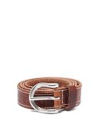 Mens Accessories Our Legacy - Croc-embossed Leather Belt - Mens - Brown