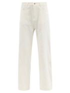 Matchesfashion.com Marques'almeida - Floral-brocade Recycled Fibre-blend Trousers - Womens - Ivory