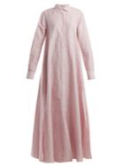 Palmer/harding Striped Linen And Cotton-blend Maxi Dress