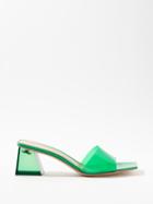 Gianvito Rossi - Cosmic 55 Perspex-heel Pvc And Leather Mules - Womens - Green