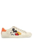 Matchesfashion.com Gucci - X Disney Ace Mickey Mouse Leather Trainers - Womens - White Multi