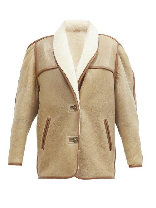 Matchesfashion.com Isabel Marant Toile - Anawa Shearling Jacket - Womens - Beige