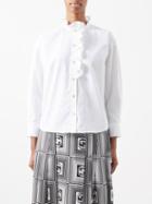 Gucci - Ruffle-collar Cotton-poplin Shirt - Womens - White