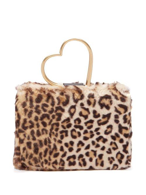 Matchesfashion.com Shrimps - Nancy Leopard Print Faux Fur Bag - Womens - Leopard