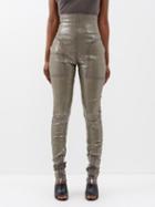 Rick Owens - Dirt High-waist Sequinned Denim Leggings - Womens - Light Grey