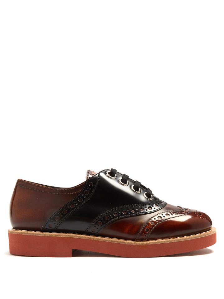 Miu Miu Lace-up Leather Brogues