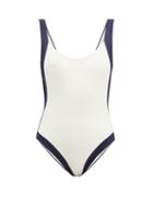 Matchesfashion.com Odyssee - Aurelia Colour Block Swimsuit - Womens - Cream