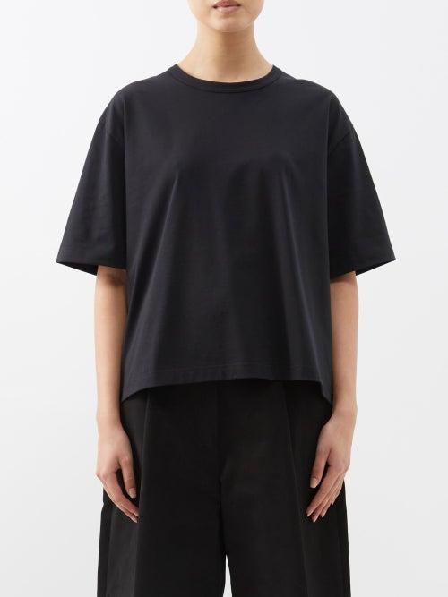 Studio Nicholson - Lee Cotton-jersey Cropped Oversized T-shirt - Womens - Black