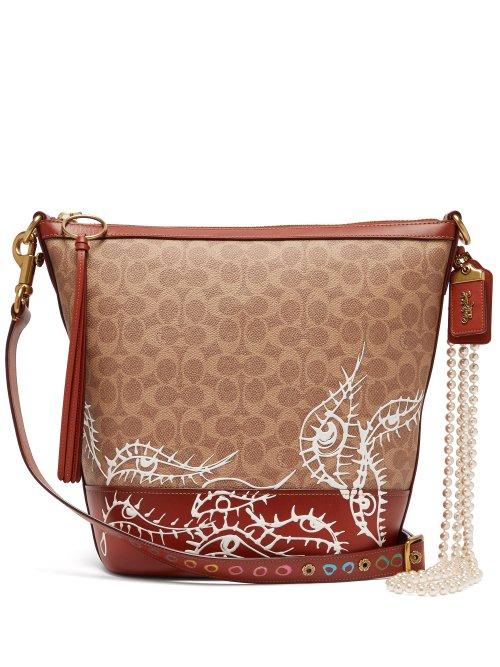 Matchesfashion.com Matty Bovan - Coach X Matty Bovan Duffle Eye Signature Bag - Womens - Brown Multi