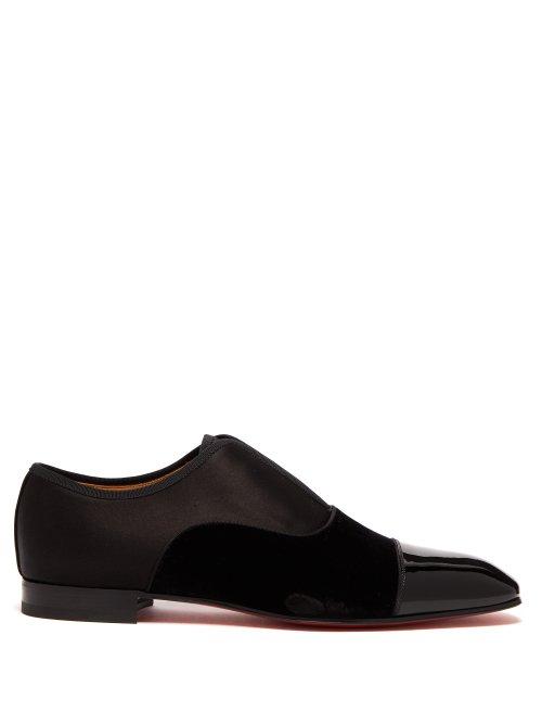 Matchesfashion.com Christian Louboutin - Alpha Male Satin And Patent Leather Dress Shoes - Mens - Black