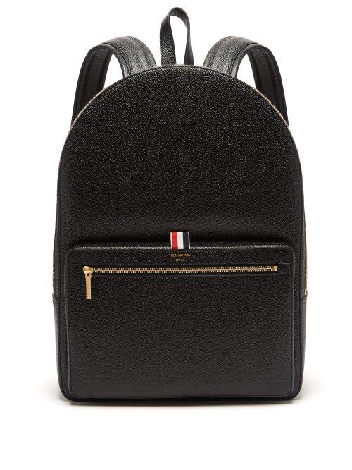 Matchesfashion.com Thom Browne - Pebbled Leather Backpack - Mens - Black