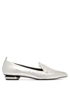 Matchesfashion.com Nicholas Kirkwood - Beya Crackled Metallic Leather Loafers - Womens - Silver