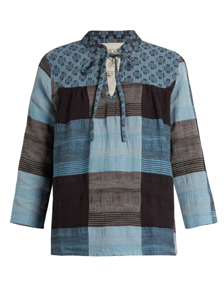 Ace & Jig Constance Plaid And Jacquard Cotton Top