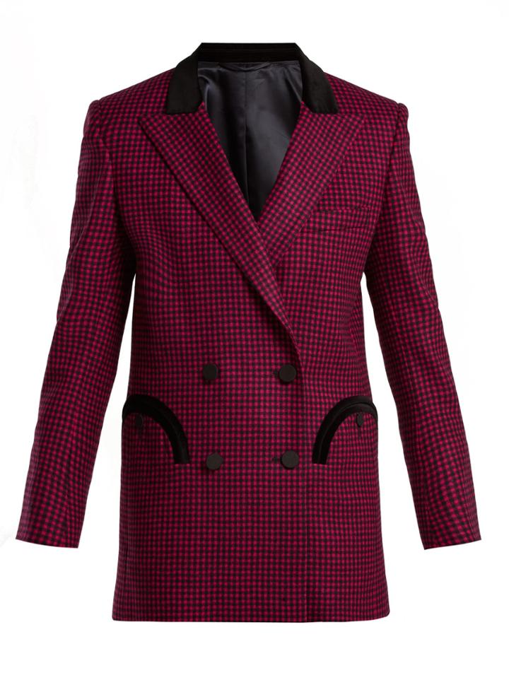 Blazé Milano Fair & Square Gingham Double-breasted Wool Blazer