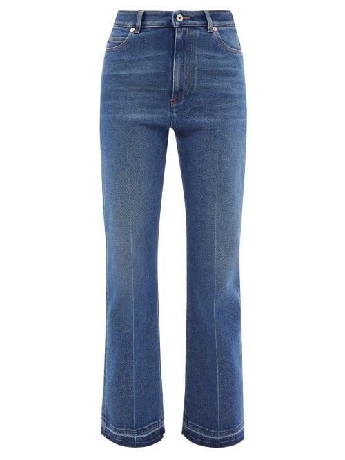 Valentino - High-rise Flared-leg Jeans - Womens - Navy