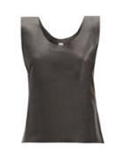 Matchesfashion.com Totme - Bergara Scoop-neck Leather Top - Womens - Black