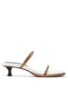 Matchesfashion.com Proenza Schouler - Pipe Python-effect Leather Sandals - Womens - Brown Multi