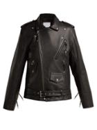 Matchesfashion.com Toga - Lace Up Leather Biker Jacket - Womens - Black