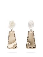 Matchesfashion.com Proenza Schouler - Stone Hammered Clip On Earrings - Womens - Grey