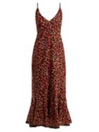 Saloni Aidan Dot-embroidered V-neck Dress