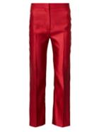 Matchesfashion.com Alexander Mcqueen - Pressed Satin Trousers - Womens - Red