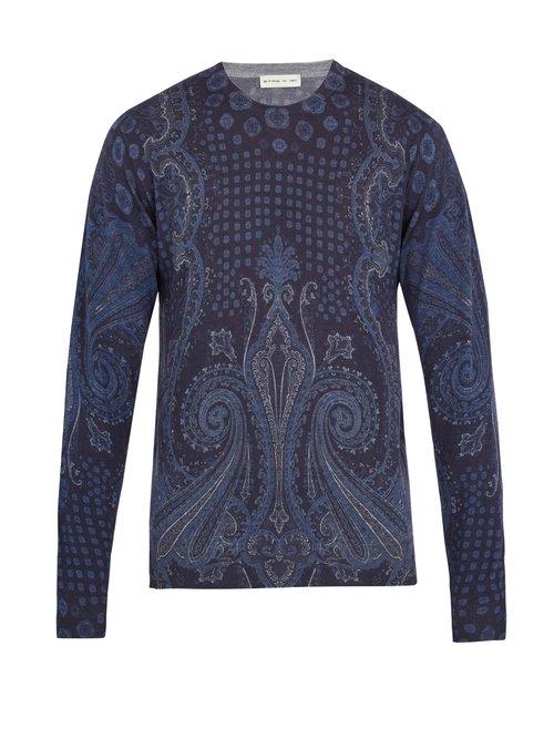 Matchesfashion.com Etro - Paisley Pattern Wool Blend Sweater - Mens - Multi