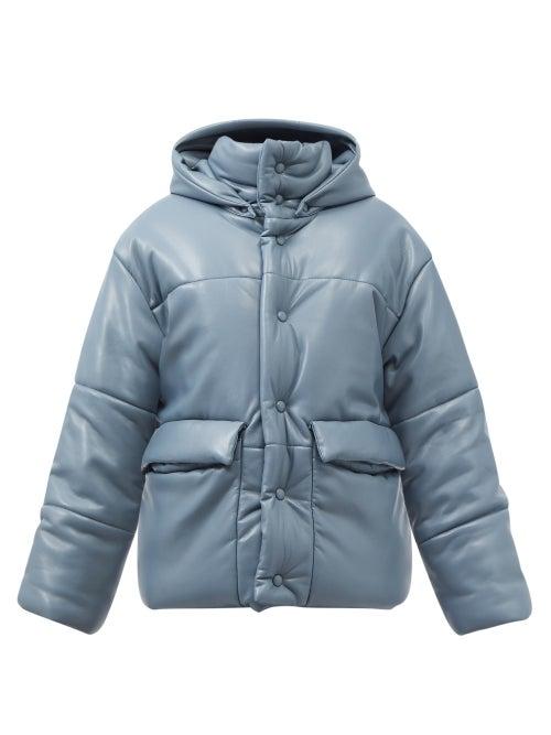 Nanushka - Hide Padded Faux-leather Jacket - Mens - Blue